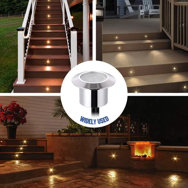 Alt view image 6 of 7 - 15pcs LED Deck Light Garden Mall Stair Yard Landscape Warm White Lamp Waterproof