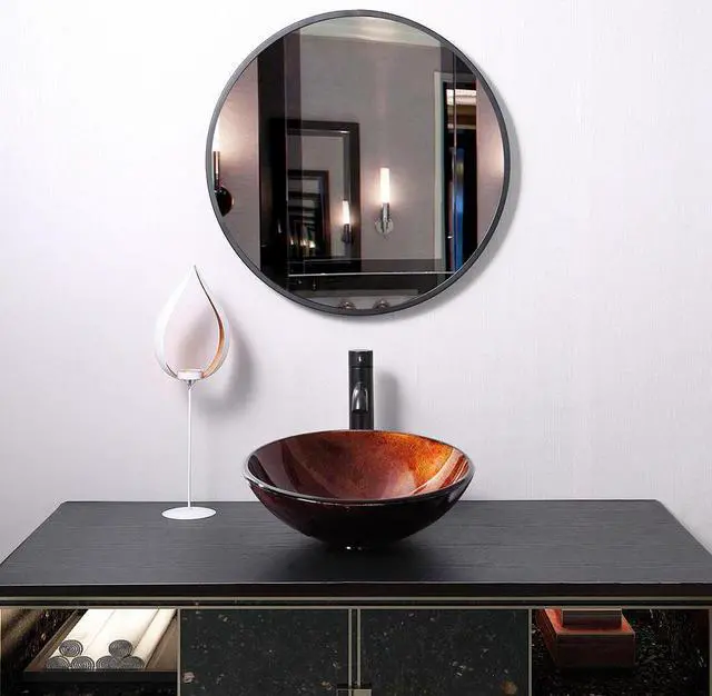 Alt view image 11 of 11 - Modern Bathroom Round Artistic Tempered Glass Vessel Vanity Sink Bowl Basin Spa