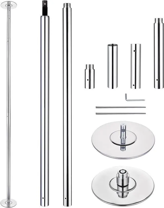 Alt view image 2 of 7 - Yescom Stripper Pole 9.25 FT 45mm Dance Pole Kit Static Spinning for Party Club Fitness Silver, Max Load 1102 Lbs