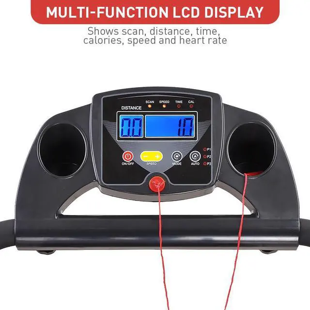 Alt view image 10 of 14 - 1100W Folding Electric Treadmill Portable Power Motorized Machine Running Jogging Gym Fitness