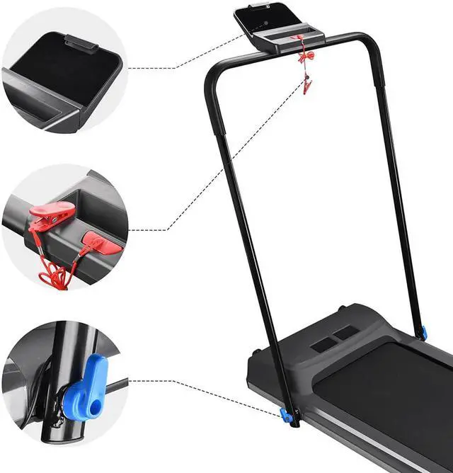 Alt view image 11 of 13 - 1100W Folding Electric Treadmill Portable Power Motorized Machine Running Jogging Gym Fitness