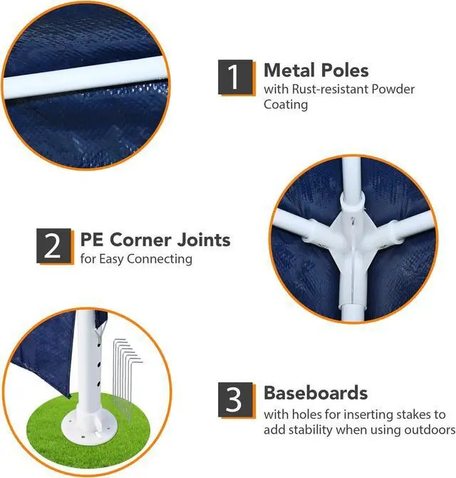 Alt view image 4 of 7 - 10'x10' Wedding Party Tent Canopy Heavy Duty Gazebo Pavilion Events w/ 4 Removable Side Walls