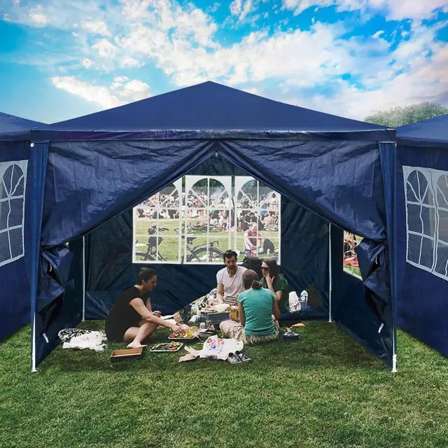 Alt view image 5 of 7 - 10'x10' Wedding Party Tent Canopy Heavy Duty Gazebo Pavilion Events w/ 4 Removable Side Walls