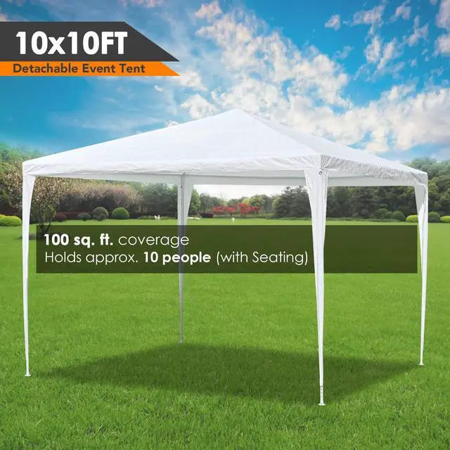 Alt view image 2 of 7 - 4 Pcs Easy Pop Up 10 ft Canopy Tent Mesh Side Wall Netting Party Tent Shelter Sidewall with Window