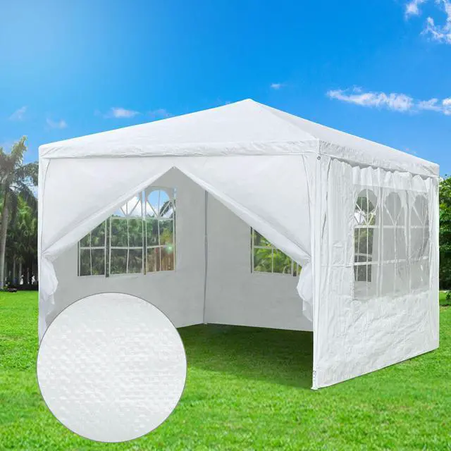 Alt view image 5 of 7 - 4 Pcs Easy Pop Up 10 ft Canopy Tent Mesh Side Wall Netting Party Tent Shelter Sidewall with Window