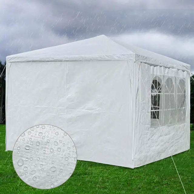 Alt view image 6 of 7 - 4 Pcs Easy Pop Up 10 ft Canopy Tent Mesh Side Wall Netting Party Tent Shelter Sidewall with Window