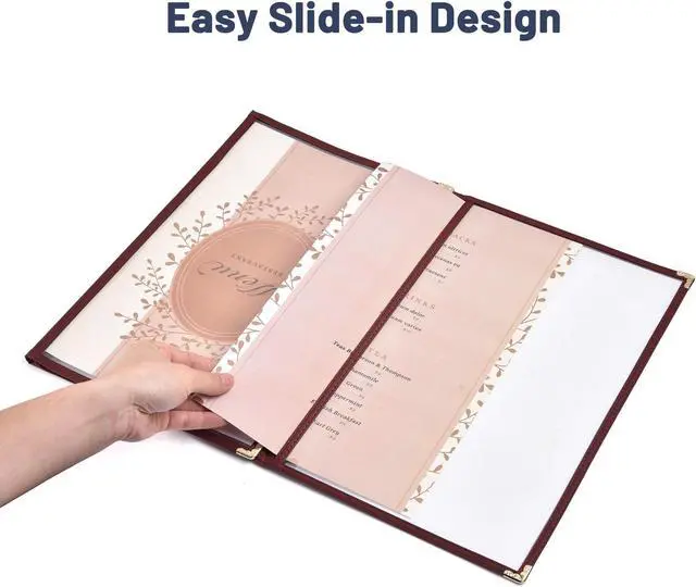 Alt view image 5 of 7 - 30pcs Menu Cover 8.5x14 Triple Fold 6 view double stitch Restaurant Cafe