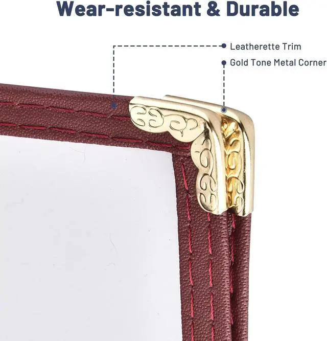 Alt view image 7 of 7 - 30pcs Menu Cover 8.5x14 Triple Fold 6 view double stitch Restaurant Cafe