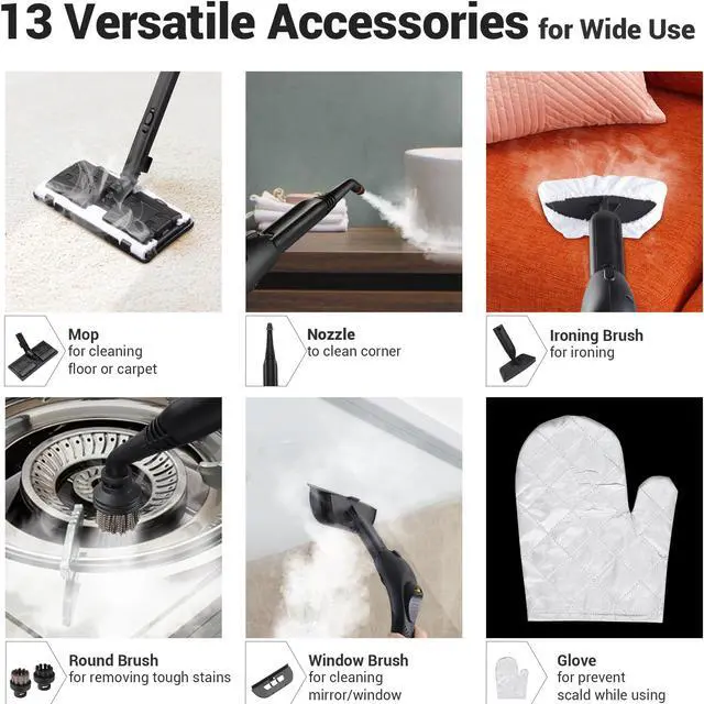 Alt view image 2 of 7 - Yescom 1500W Multifunctional Steam Cleaner 13 Accessories Chemical-free Cleaning Home