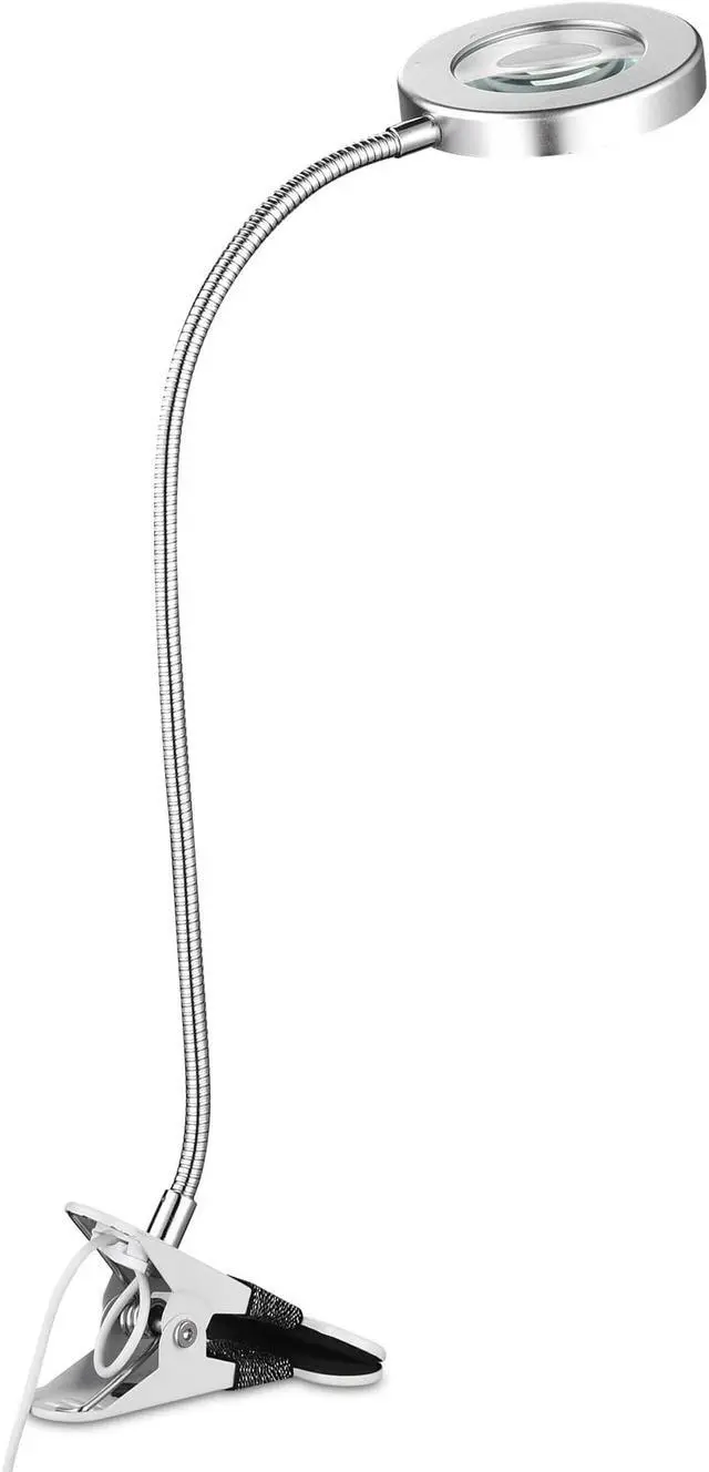 Alt view image 2 of 7 - Byootique LED Magnifying Desk Lamp Dimmable 2.5X Glass Lens Magnifier w/ Clamp