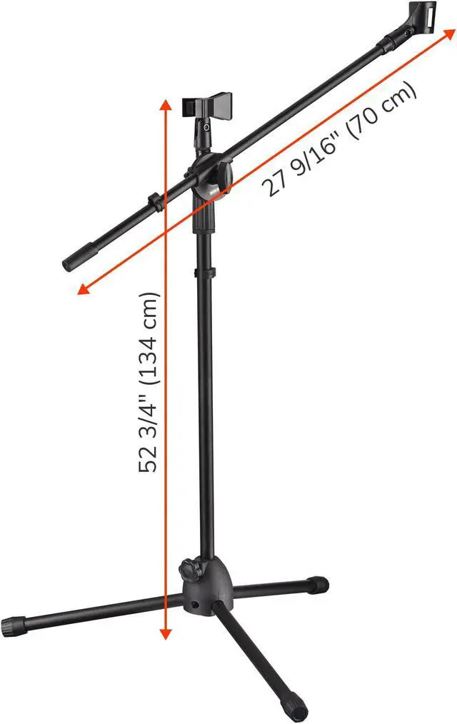 Alt view image 6 of 7 - 12 Packs Microphone Boom Arm Stand Dual Mic Clips Adjustable Tripod Phone Holder