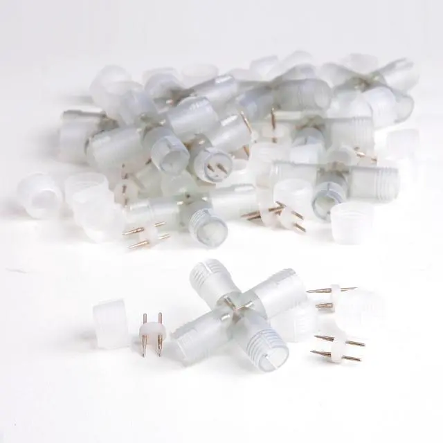 Main image of DELight? 10pcs 1/2" X Type PVC Splice Connectors 2 Wire Accessories for LED Rope Light