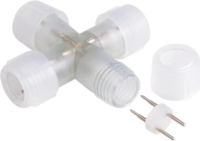 Alt view image 2 of 7 - DELight? 10pcs 1/2" X Type PVC Splice Connectors 2 Wire Accessories for LED Rope Light