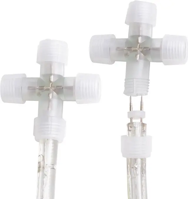 Alt view image 4 of 7 - DELight? 10pcs 1/2" X Type PVC Splice Connectors 2 Wire Accessories for LED Rope Light