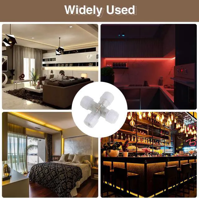 Alt view image 7 of 7 - DELight? 10pcs 1/2" X Type PVC Splice Connectors 2 Wire Accessories for LED Rope Light