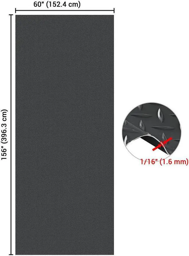 Alt view image 6 of 7 - Yescom Garage Floor Mat Roll Diamond Car Parking Protect Gray PVC 13x5 Ft for Under Car Trailer Boat Workshop 2 Pack