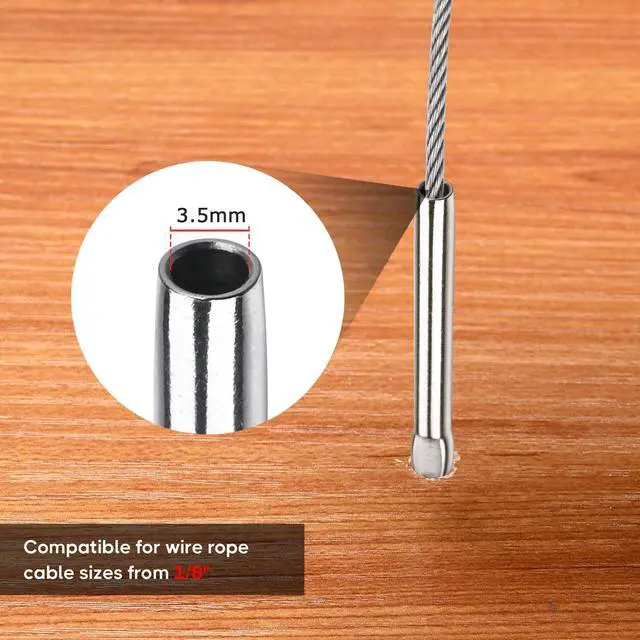 Alt view image 5 of 7 - Stainless Steel Left Right Handed Thread Swage Lag Screws Cable Railing 40 Pack