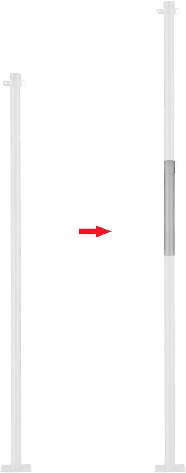 Alt view image 13 of 14 - Yescom Sun Shade Sail Extension Pole 2Ft Powder Coated Steel Replacement Pole Stand Steel Yard Sliver