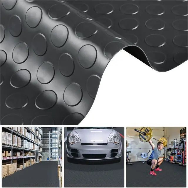 Alt view image 4 of 7 - Yescom Garage Floor Mat Roll Non Slip Car Parking Protect Cover Trailer PVC 13x5 Ft for Under Car Workshop 2 Pack
