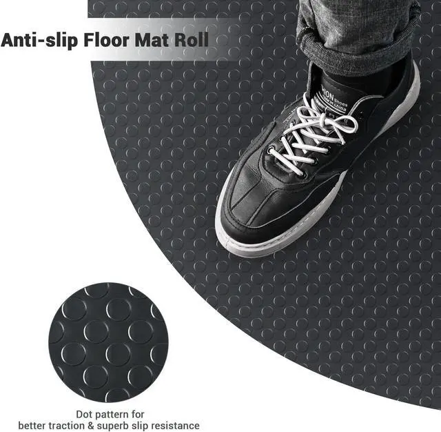 Alt view image 6 of 7 - Yescom Garage Floor Mat Roll Non Slip Car Parking Protect Cover Trailer PVC 13x5 Ft for Under Car Workshop 2 Pack