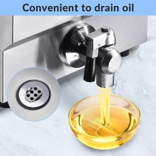 Alt view image 4 of 7 - Commercial Restaurant Electric 11.7L Deep Fryer w/ Timer and Drain Stainless Steel