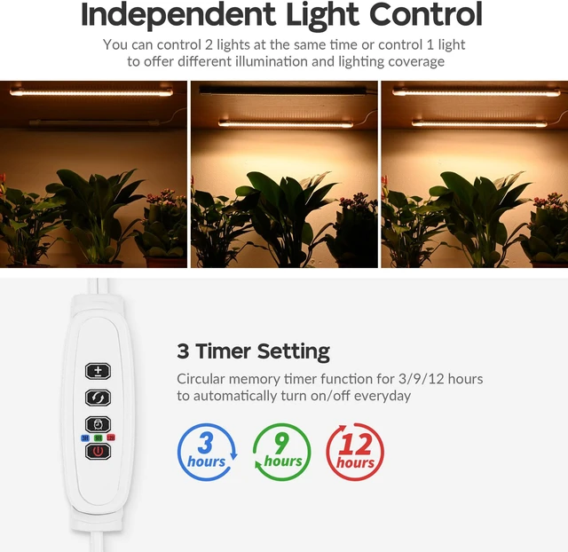 LED Grow Light Strips Full Spectrum Lamp for Indoor Plants Flower Veg ...