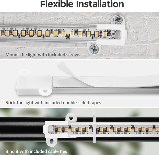 LED Grow Light Strips Full Spectrum Lamp for Indoor Plants Flower Veg ...