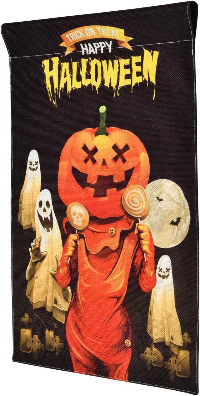 Alt view image 2 of 7 - 12"x18" Halloween Garden Flag Full Moon Ghost Pumpkin Jack O Lantern Party Decor 2025