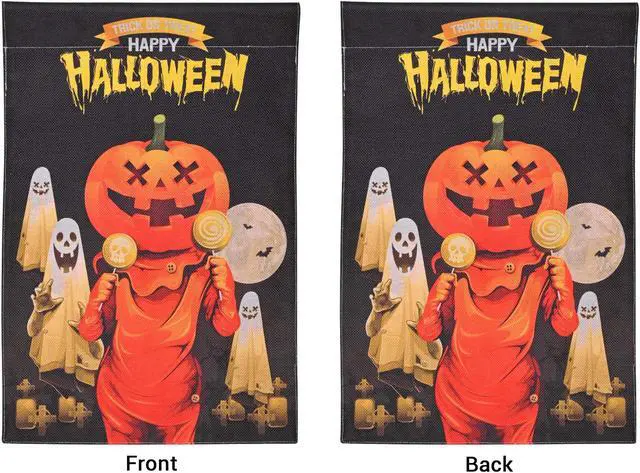 Alt view image 3 of 7 - 12"x18" Halloween Garden Flag Full Moon Ghost Pumpkin Jack O Lantern Party Decor 2025