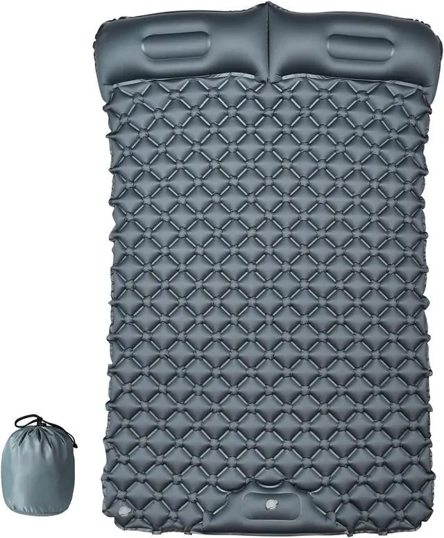 Main image of Yescom Double Sleeping Pad 2 Person Inflatable Camping Mat w/ Pillow Foot Pump Outdoor