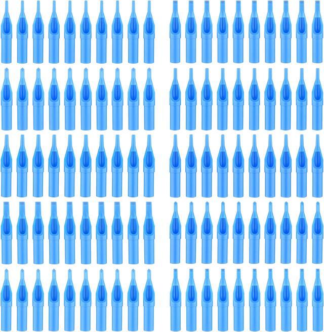 Main image of 100 Piece Tattoo Tips Tubes 10 Sizes Disposable for Needles Round Diamond Flat