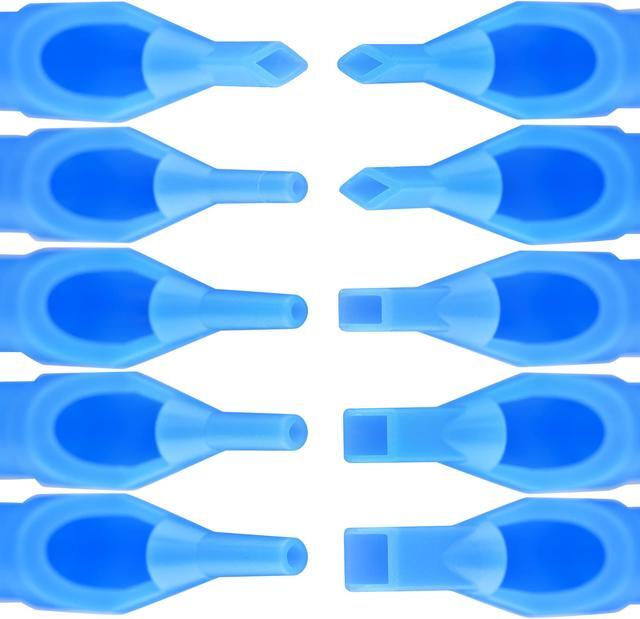 Alt view image 7 of 7 - 100 Piece Tattoo Tips Tubes 10 Sizes Disposable for Needles Round Diamond Flat