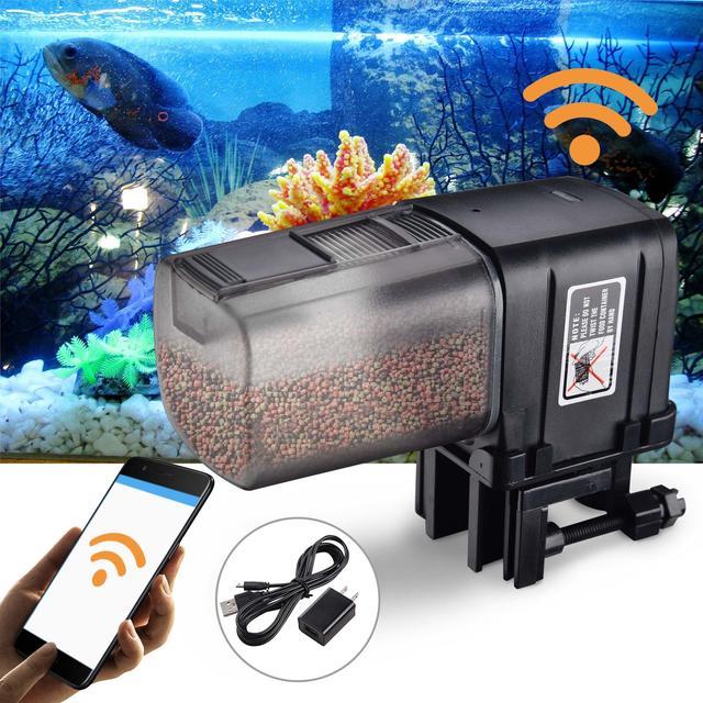 AquaBasik Automatic Fish Feeder Dispenser with USB Charger Cable for Fish  Tank Aquarium Vacation 