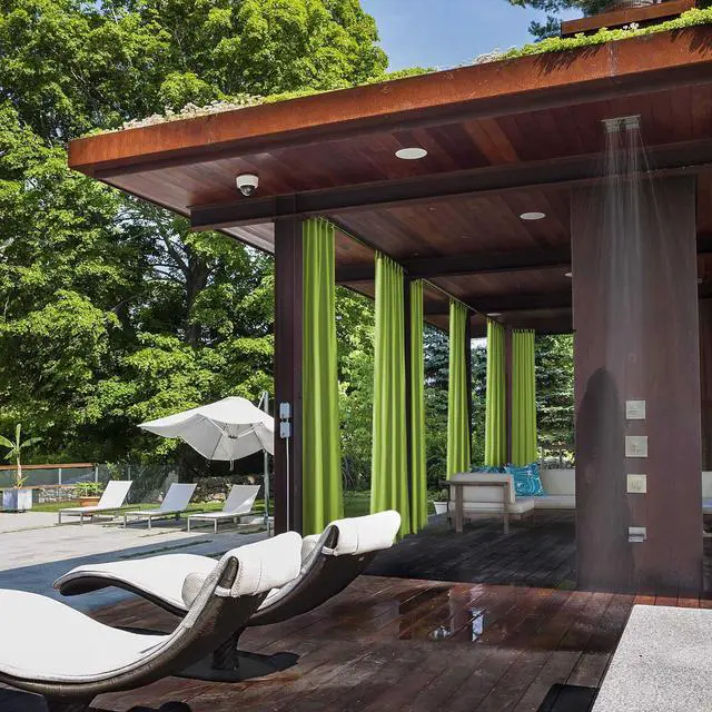 Alt view image 2 of 7 - Yescom 54"x108" Outdoor Privacy Curtain Panel Tab Top UV30+ Porch Pergola Deck 4 Piece