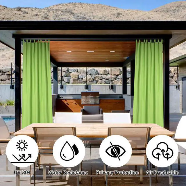 Alt view image 4 of 7 - Yescom 54"x108" Outdoor Privacy Curtain Panel Tab Top UV30+ Porch Pergola Deck 4 Piece