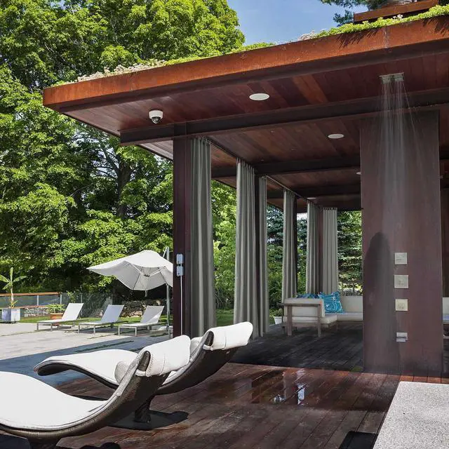 Alt view image 2 of 7 - Yescom 54"x96" Outdoor Curtain Tab Top Drape UV30+ Pergola Porch Cabana Garden 2 Pack