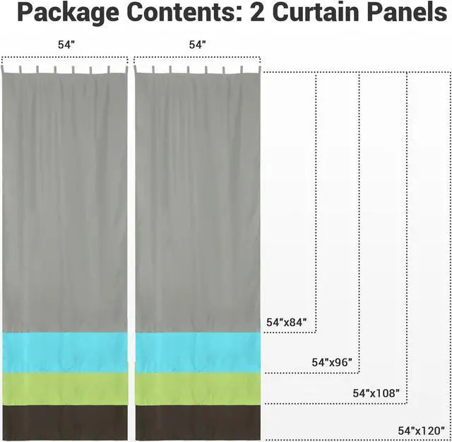 Alt view image 6 of 7 - Yescom 54"x96" Outdoor Curtain Tab Top Drape UV30+ Pergola Porch Cabana Garden 2 Pack