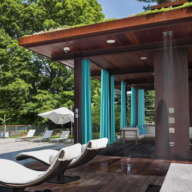 Alt view image 2 of 7 - Yescom 54"x96" Outdoor Privacy Curtain Tab Top Drape UV30+ Pergola Porch Garden 2 Pack