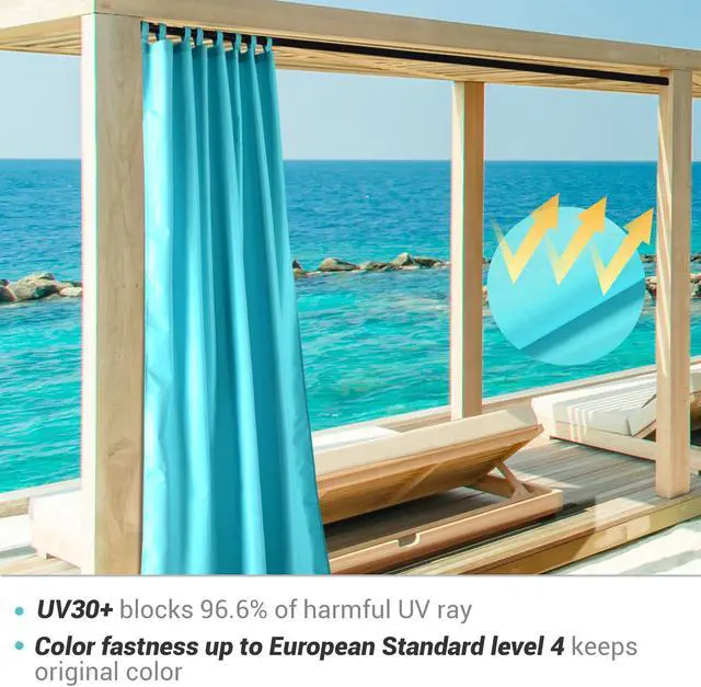 Alt view image 7 of 7 - Yescom 54"x96" Outdoor Privacy Curtain Tab Top Drape UV30+ Pergola Porch Garden 2 Pack