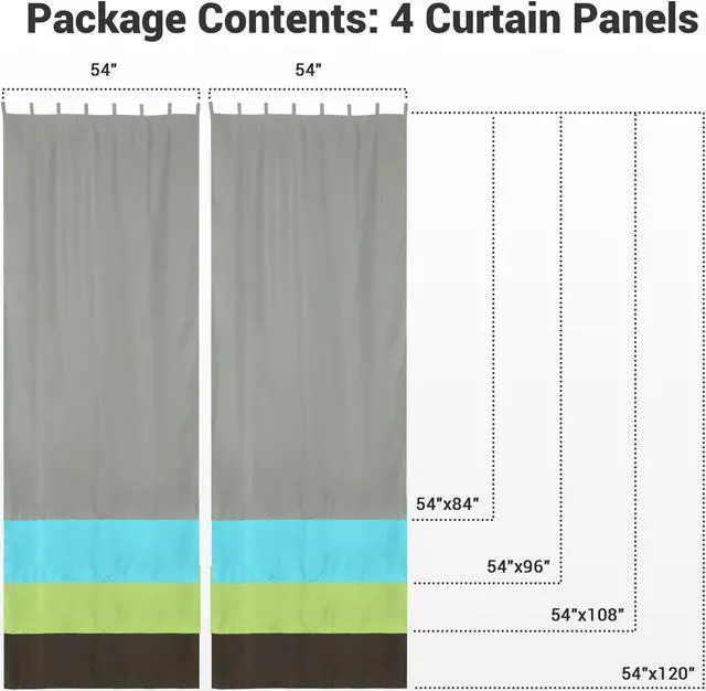 Alt view image 6 of 7 - Yescom 54"x108" Outdoor Privacy Curtain Tab Top UV30+ Garden Lawn Pergola Patio 4 Piece