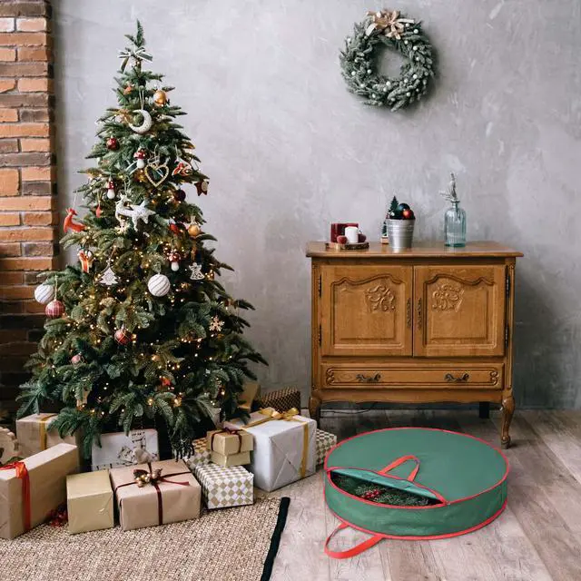 Alt view image 4 of 7 - 30" Christmas Wreath Storage Bag Handle Garland Holiday Container Decoration