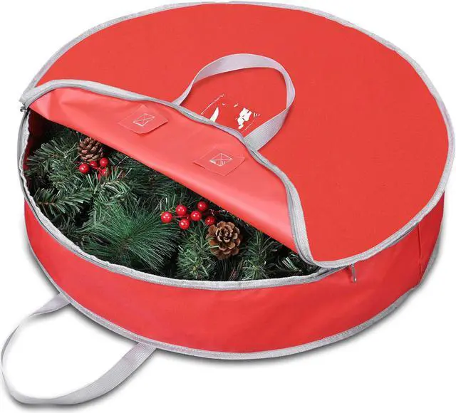 Main image of Yescom 25" Christmas Wreath Storage Bag Zipper Handle Garland Holiday Container