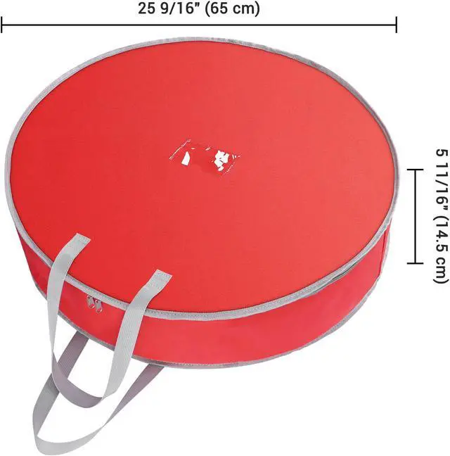 Alt view image 7 of 7 - Yescom 25" Christmas Wreath Storage Bag Zipper Handle Garland Holiday Container