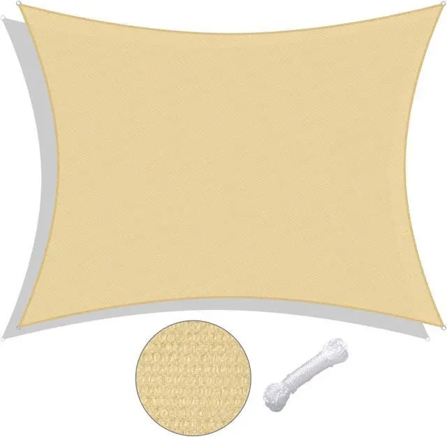 Alt view image 3 of 7 - Yescom 10x13 Ft 97% UV Block Rectangle Sun Shade Sail HDPE Canopy Patio Garden