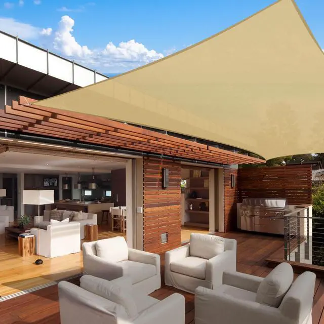 Alt view image 2 of 7 - Yescom 16x20 Ft 97% UV Block Rectangle Sun Shade Sail HDPE Canopy Patio Garden