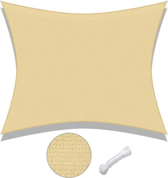 Alt view image 3 of 7 - Yescom 16x20 Ft 97% UV Block Rectangle Sun Shade Sail HDPE Canopy Patio Garden