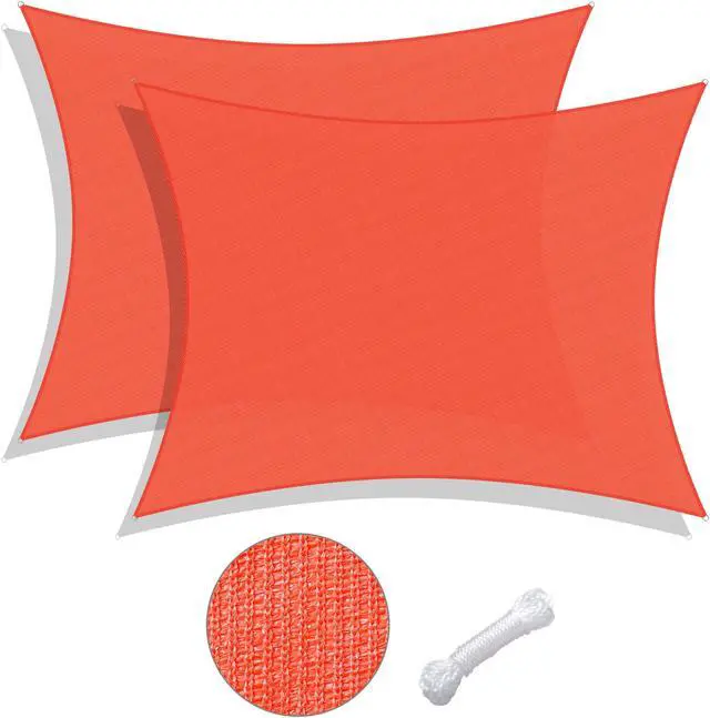 Alt view image 3 of 7 - Yescom 2 Pack 16x12 Ft 97% UV Block Rectangle HDPE Sun Shade Sail Heavy Duty Canopy