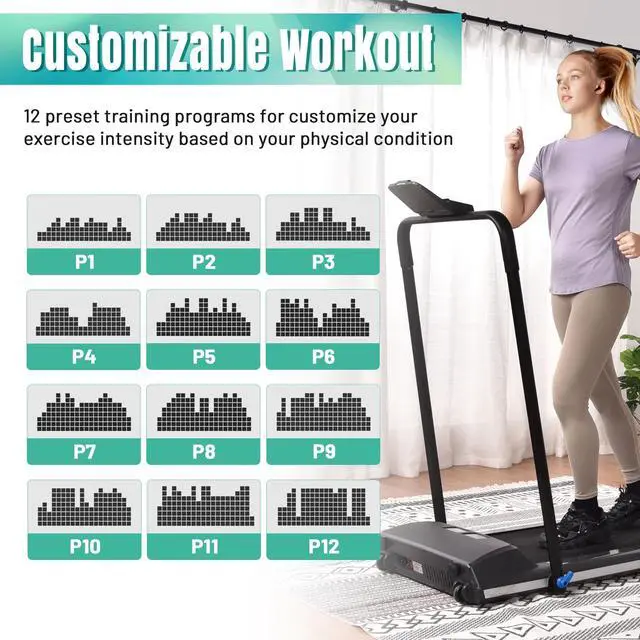 Alt view image 13 of 13 - 1100W Folding Electric Treadmill Portable Power Motorized Machine Running Jogging Gym Fitness