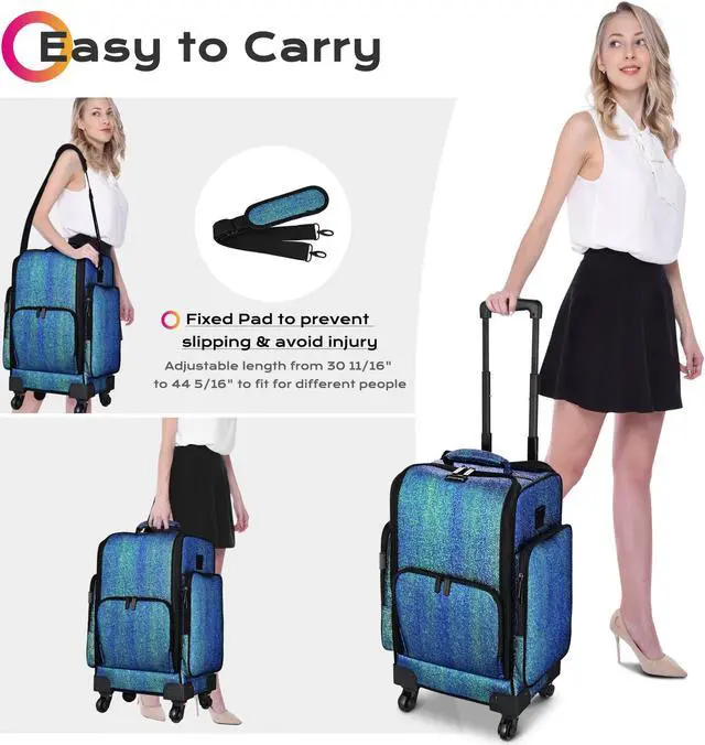 Alt view image 2 of 7 - Byootique Soft Sided Rolling Makeup Train Case Cosmetic Organizer Trolley Artist