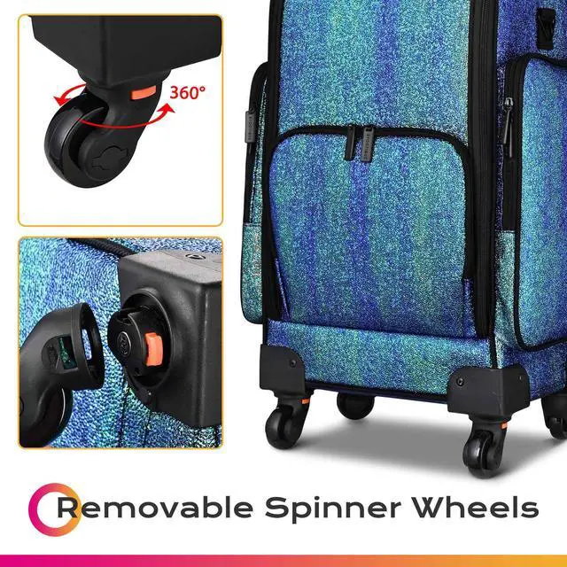 Alt view image 4 of 7 - Byootique Soft Sided Rolling Makeup Train Case Cosmetic Organizer Trolley Artist